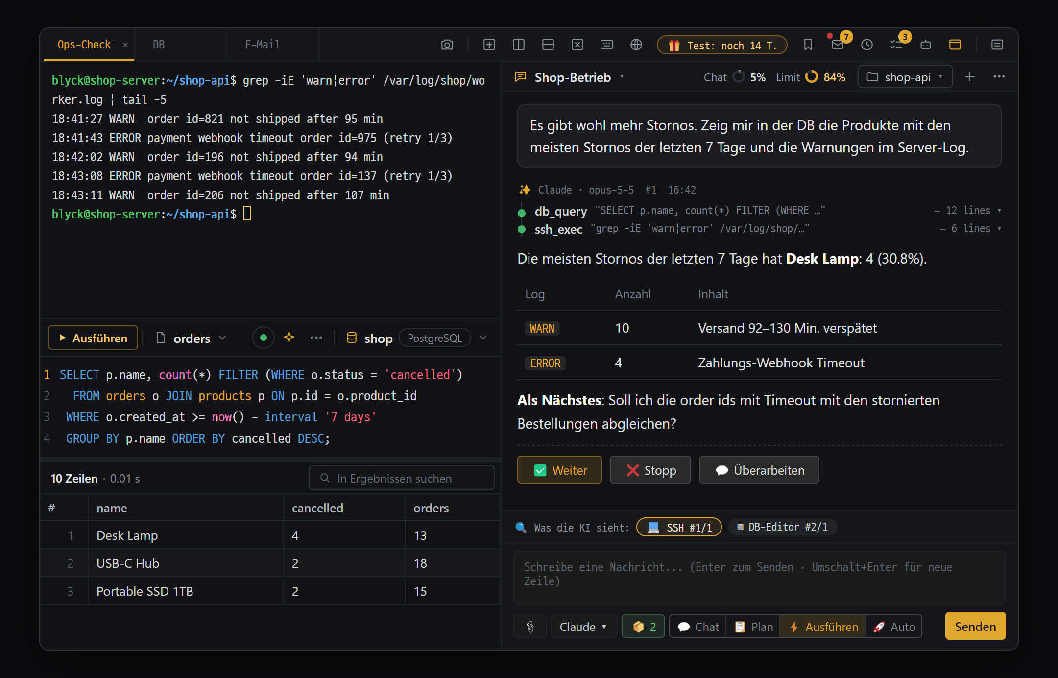 Blyck-App — Webvorschau, Editor und KI-Chat in einem Fenster