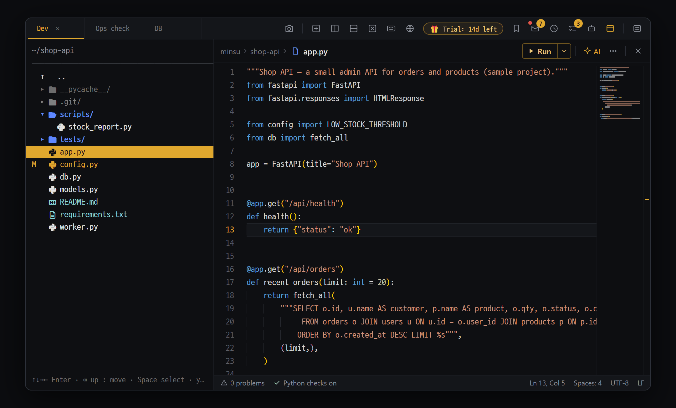 Code editor