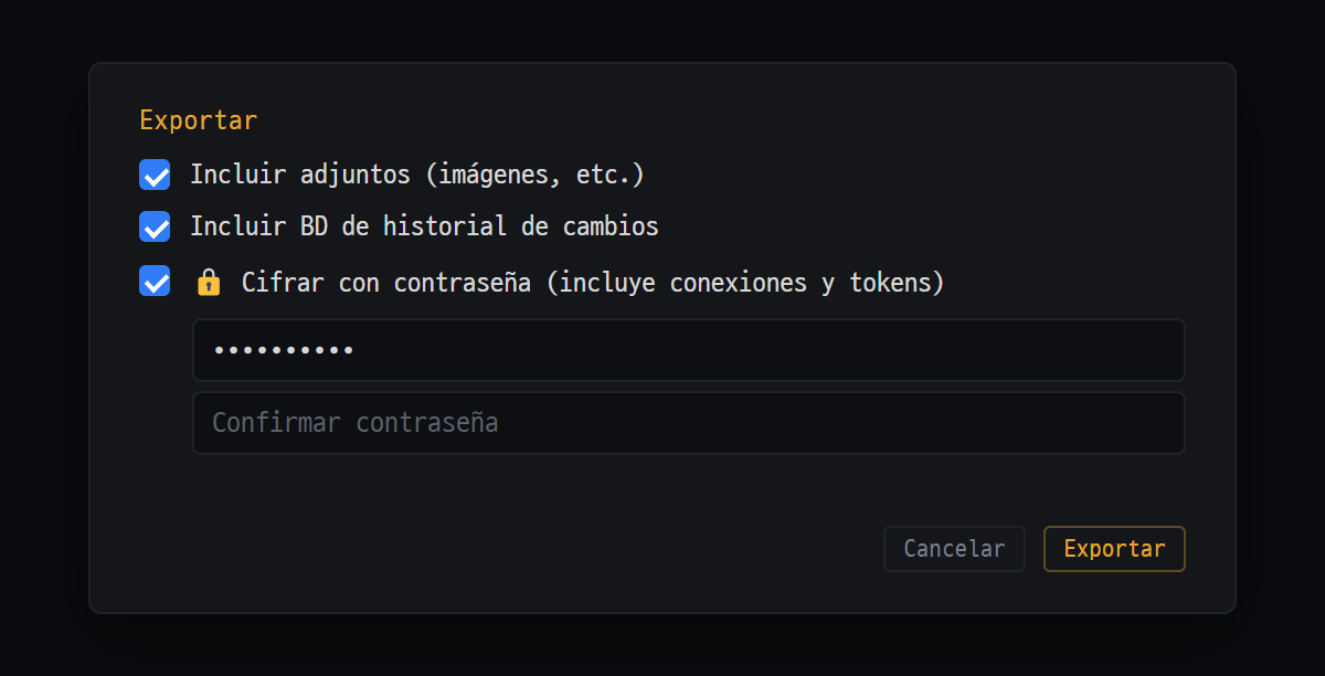 Copia de seguridad · migración · sincronizar chats