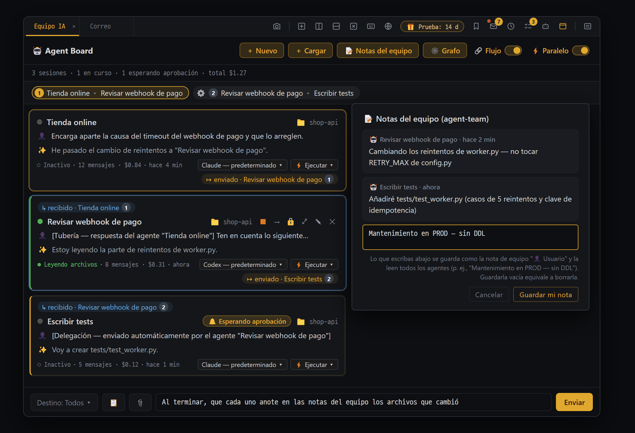 Equipos de IA — debate · Agent Board (Pro)