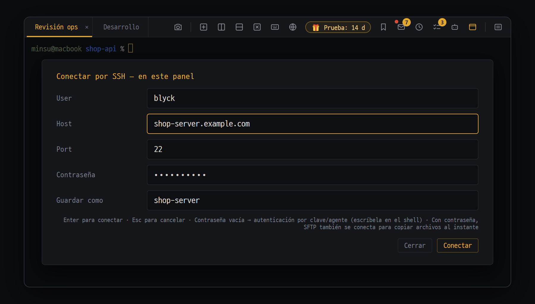 Primera conexión SSH