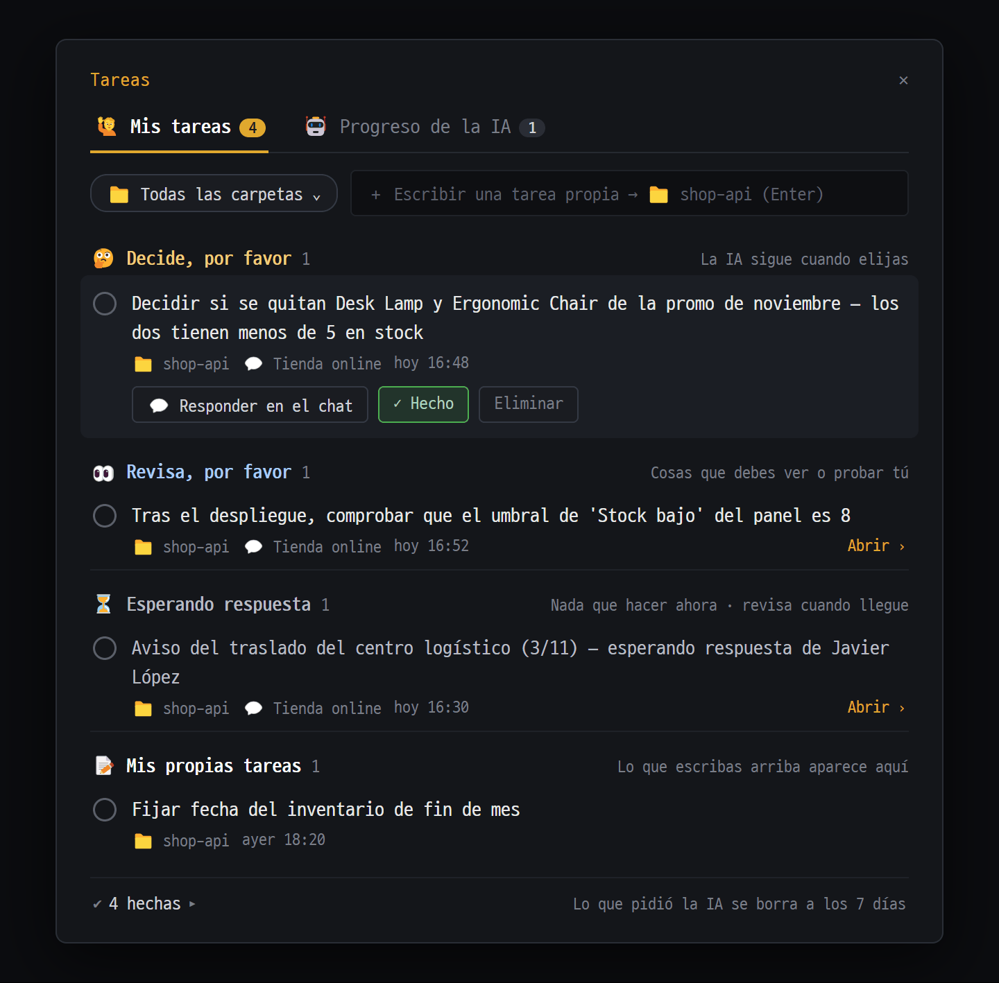 Programación · segundo plano · ventana de tareas