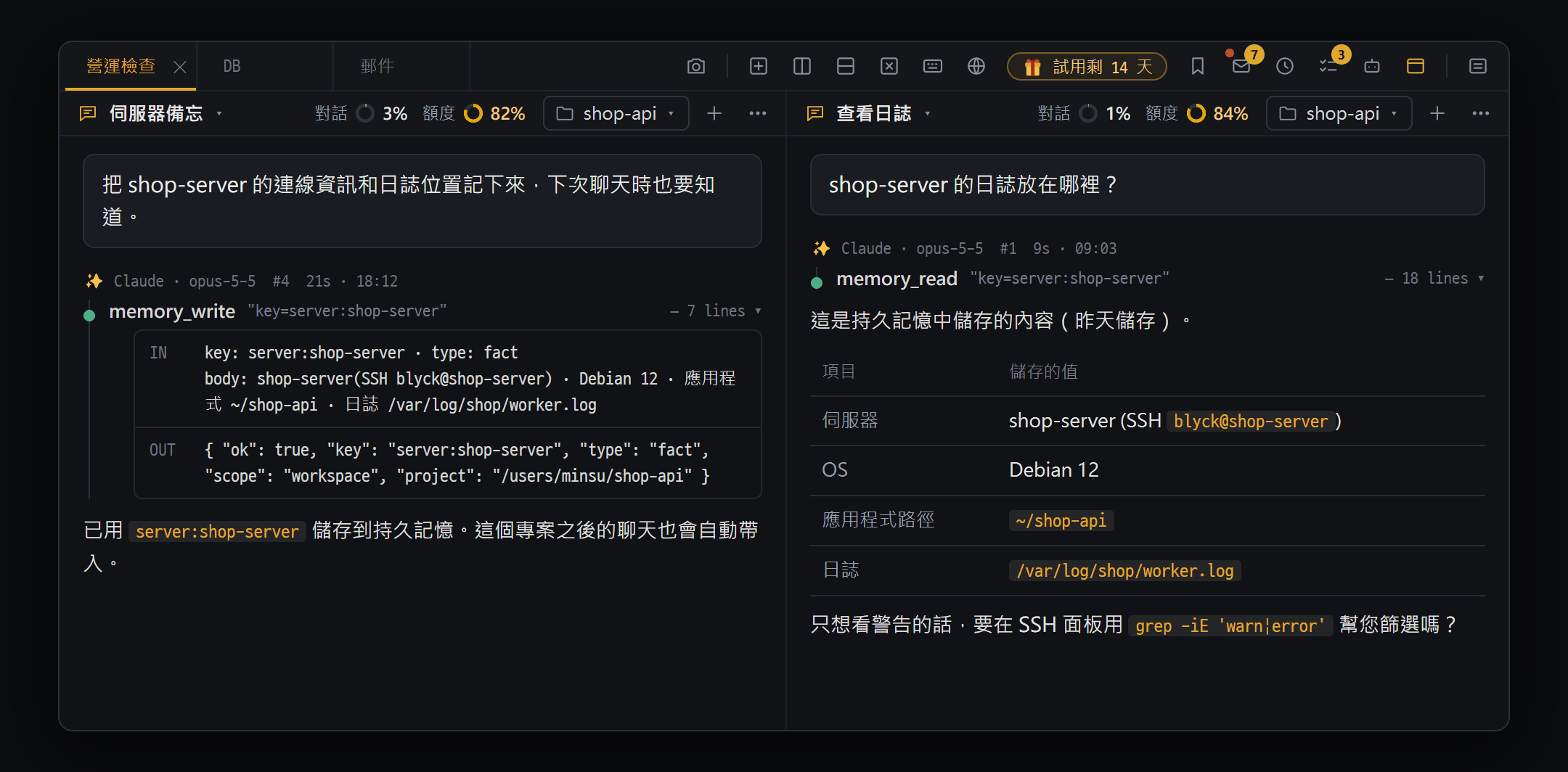 持久記憶 (Pro)